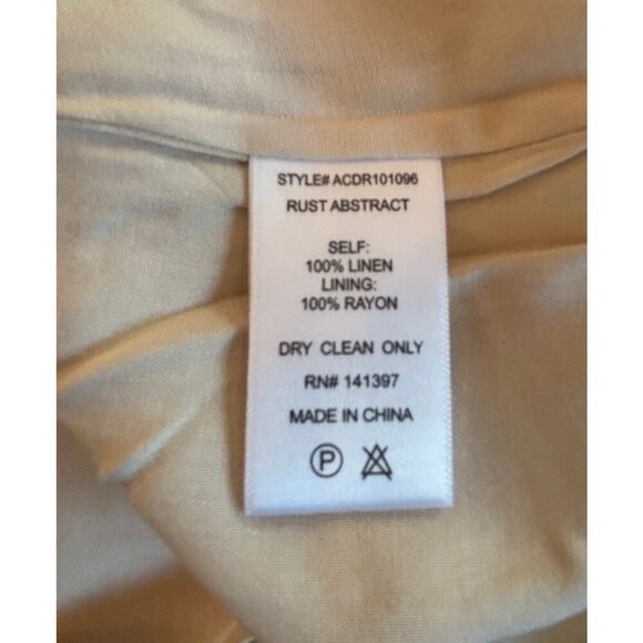 NWOT ASTR the Label Heather Dress Linen Rust Abstract Lined Open Waist XS - Picture 10 of 13